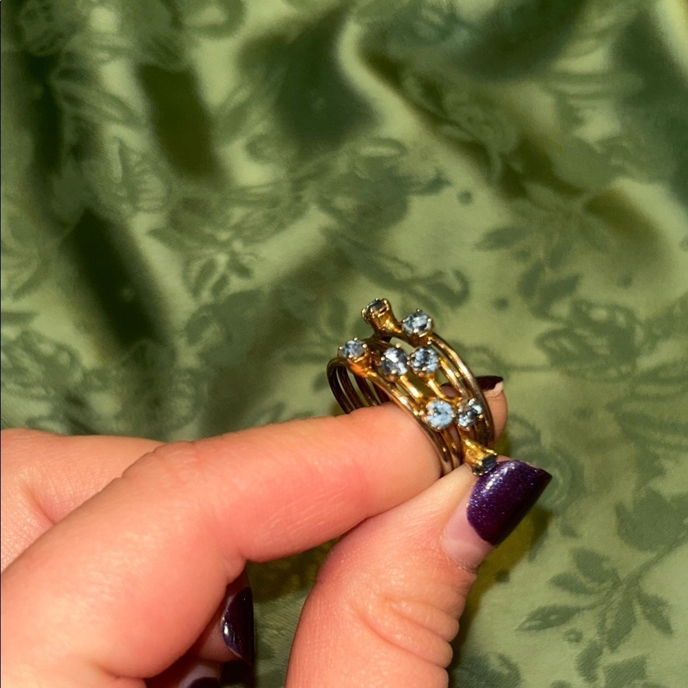 Blue gemstone multi stone ring - Picture 3 of 4